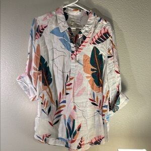 Cynthia Rowley Multicolor Floral Button-Up Blouse